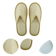 thumbnail image 3 of Unique Bargains 1 Pair Disposable Slippers Foldable Linen Closed Toe Slippers Hotel Slippers for Family Yellow, 3 of 5