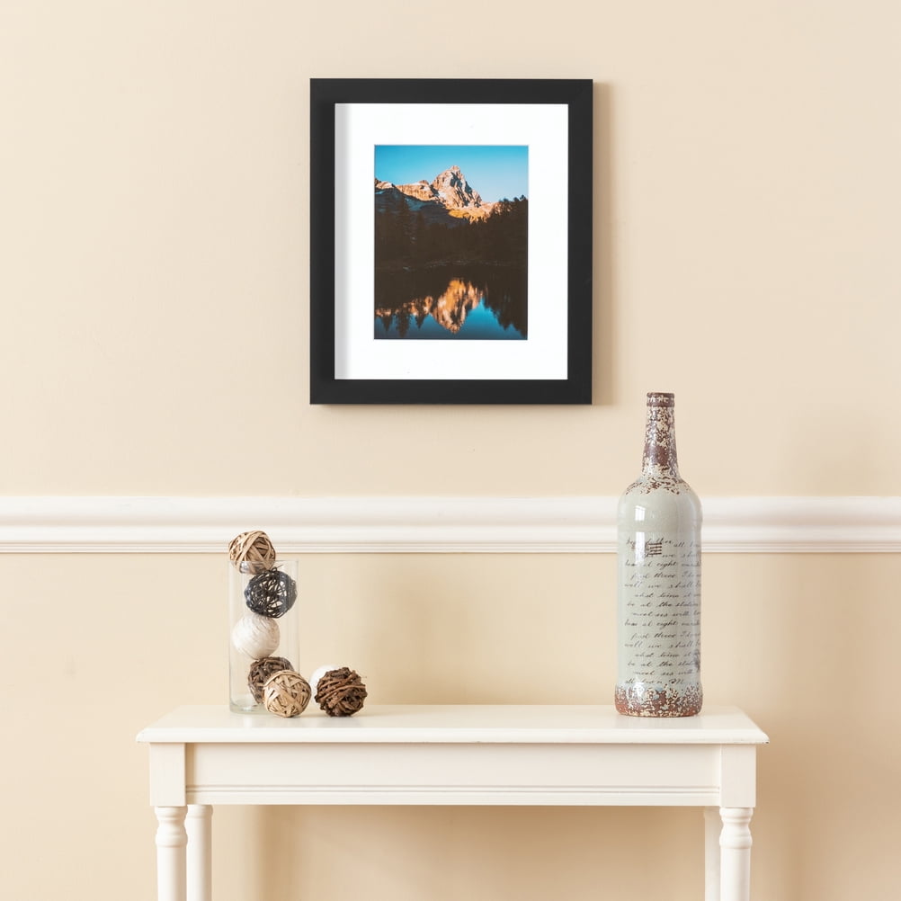 ArtToFrames 16x20" Matted Picture Frame with 12x16" Single Mat Photo Opening Framed in 1.25" Satin Black and 2" Super White Mat (FWM-3926-16x20)
