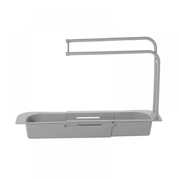 MOOSUP Multifunctional Drain Rack, Retractable Sink Shelf, Adjustable Sponge Soap Rack