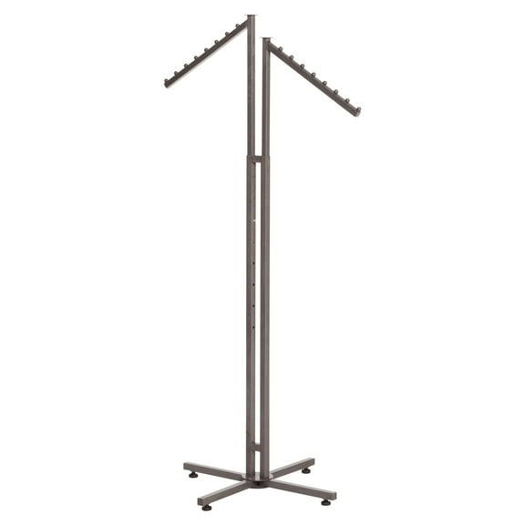 SSWBasics Boutique Raw Steel 2-Way Clothing Rack with Slant Arms