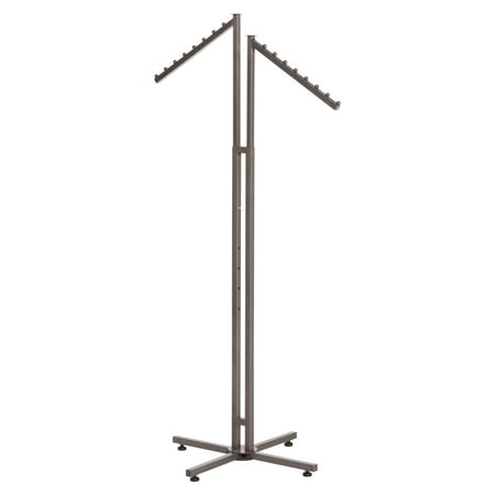 SSWBasics Boutique Raw Steel 2-Way Clothing Rack with Slant Arms