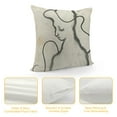 thumbnail image 4 of YINGXI Throw Pillow Cushion, Line Art Woman with Contemporary Leafy Geometric Details, Double-Sided Digital Printing, 20x20in, 4 of 5