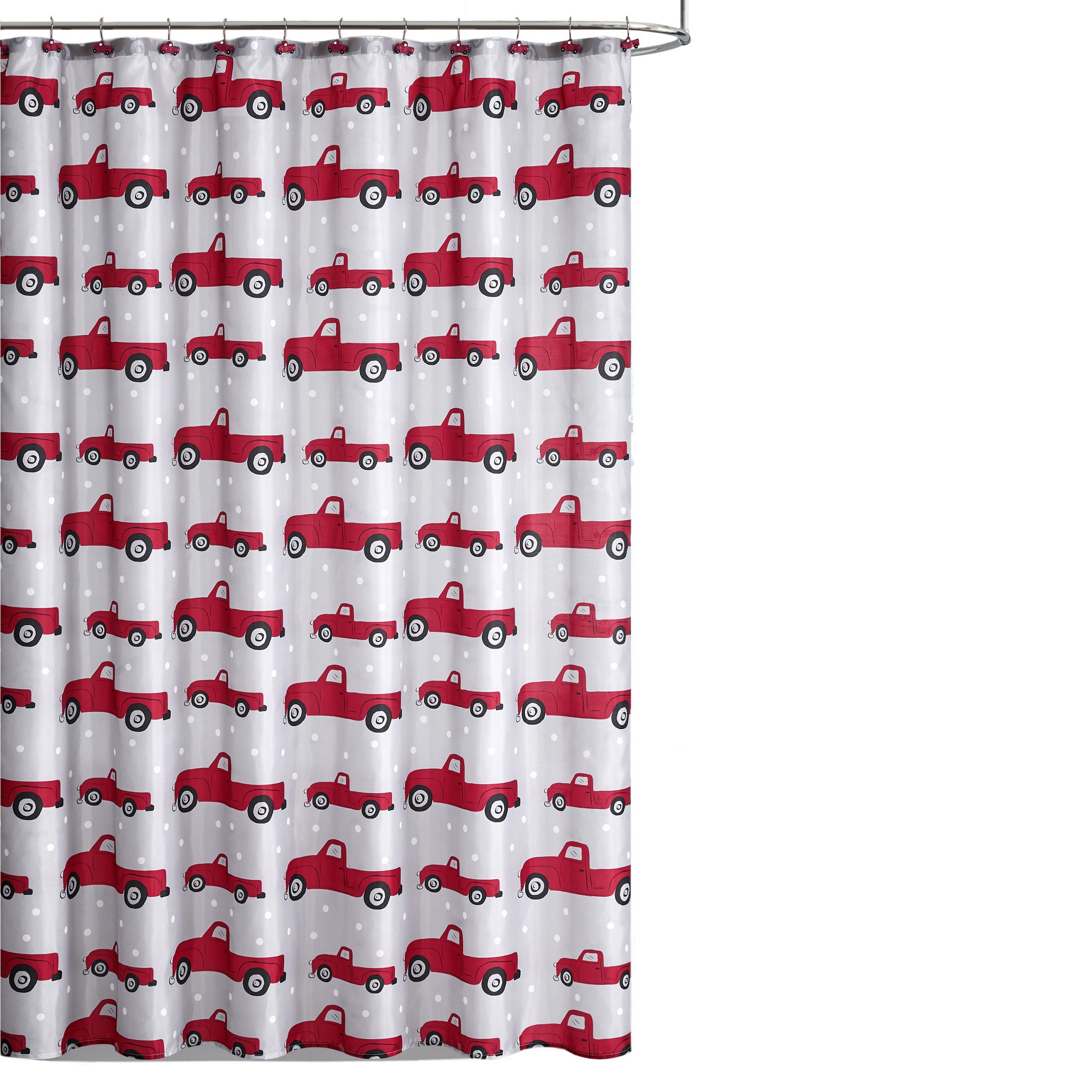 VCNY Home Holiday Truck 13-Piece Truck Polyester Shower Curtain Set