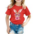 thumbnail image 1 of LUOGENLI T-Shirt pour Filles Enfants Graphique de Pâques Coupe Ample Décontractée Manches Courtes pour Garçons et Filles Maxi Tops avec Fente Rouge 4-5 Ans, 1 of 1