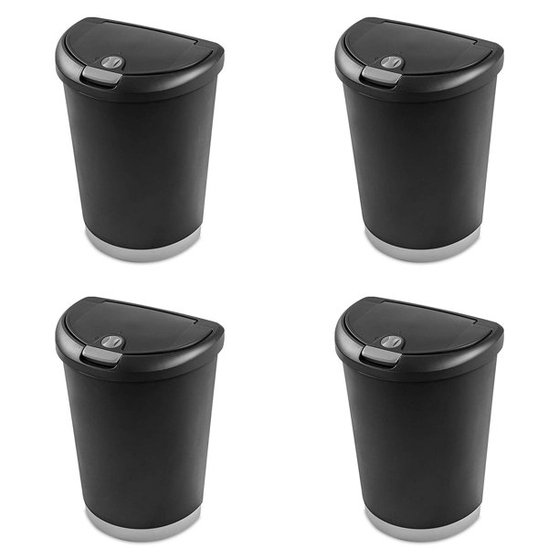 Sterilite 12.3 Gallon Locking TouchTop Wastebasket w/ Titanium Lock (4