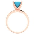 thumbnail image 4 of 2 ctw Solitaire Anniversary Ring for Women | Princess Cut Simulated Turquoise | Hyperallergenic Solid 14K Rose Gold, 4 of 5