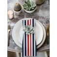 thumbnail image 2 of Navy Blue Red Striped Cloth Napkins Set of 4 Reusable Dinner Napkins, Modern Minimalist Ombre Lines Cocktail Napkin Washable Table Napkins for Wedding/Holiday Party/Baby Shower 20"x20", 2 of 7