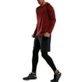 thumbnail image 4 of Mens Long Sleeve Active Sports Shirts With Hooded Performance Lightweight Crew Neck Tee Moisture Wicking T-Shirt, 4 of 8