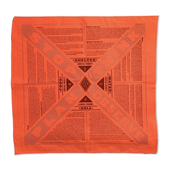 Colter Co. Bandana reflectante de supervivencia Stayin' Alive - 100% algodón y pañuelos únicos - Hecho en los EE. UU. - Naranja