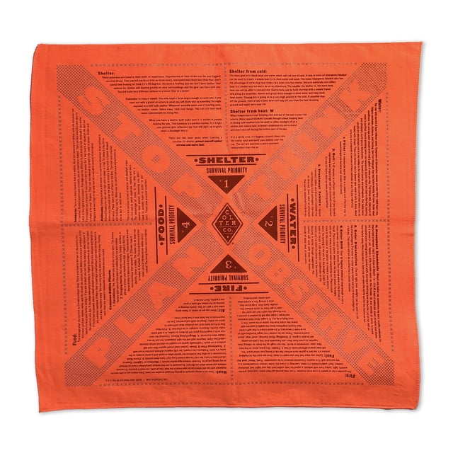 Colter Co. Bandana reflectante de supervivencia Stayin' Alive - 100% algodón y pañuelos únicos - Hecho en los EE. UU. - Naranja