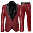 thumbnail image 1 of Ceisia Men's Slim Fit Sequin Shawl Collar Blazer & Trousers Set | Party & Performance Wear Gifts, 1 of 5
