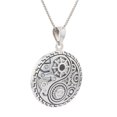 thumbnail image 2 of Jewelry Trends Sterling Silver and CZ Steampunk Yin Yang Pendant on 18 Inch Box Chain Necklace, 2 of 5