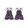 thumbnail image 3 of Kid Girls Jumpsuit, Tie-up Spaghetti Straps Stars Print Romper 4th of July Clothes with Belt, 3 of 10