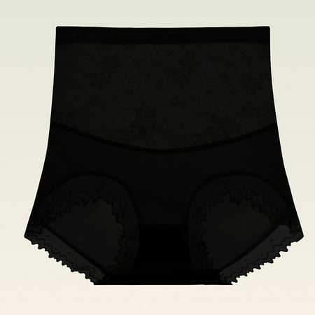 Cotton Briefs for Women Lace Underwear for Women Full Cover High Waisted Breathable Panties Comfy Butt Lifting Panties Lightweight Seamless Shapewear Briefs Cheeky Underwear for Women Black XL