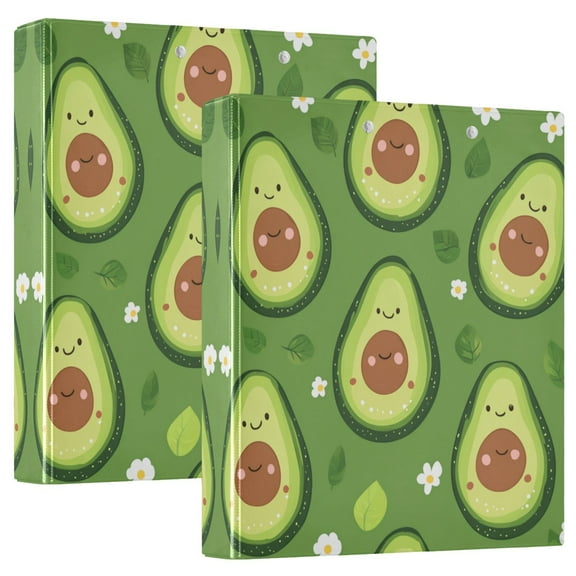 Waterproof PVC Round Ring Binder - D-Rings Clipboard, 200 Page Capacity (1 or 2-Pack), Ideal for Office , Home and School，Green Backgr