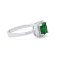 thumbnail image 2 of Art Deco Princess Cut Ring Green Emerald CZ 925 Sterling Silver Size 5, 2 of 3