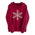 thumbnail image 3 of Christmas Sweatshirt Women'S Hooded Hoody Long Sleeve Drawstring Print Oversized Fall Pocket Tops Christmas Hoodie Red S, 3 of 5