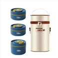 thumbnail image 2 of 4x Contenedor de Almuerzo Caliente para Alimentos,Contenedor de Almuerzo TéRmico de Acero Inoxidable Caja Bento TéRmica PortáTil Contenedor de Alimentos Azul B, 2 of 5