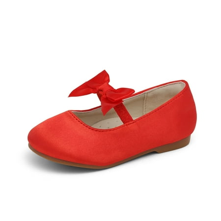 

Dream Pairs Kids Girls Bow-knot Mary Jane Shoes Lightweight Princess Flat Shoes SOPHIA-22 RED Size 8
