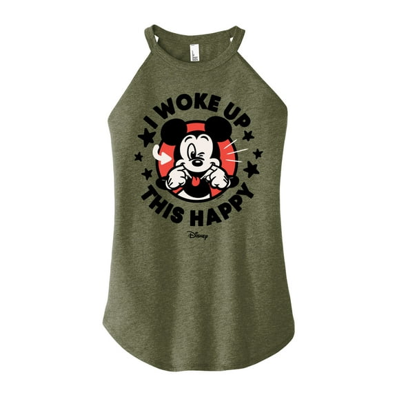 Disney - Mickey & Friends - I Woke Up This Happy - Wink - Juniors High Neck Tank Top