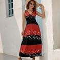 thumbnail image 5 of Musical Notes Red And Black Background Sleeveless Dress Dresses Women Summer Evening Dresses Ladies Bohemia Long Dresses, 5 of 9