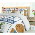 thumbnail image 4 of Ambesonne Retro Duvet Cover Sets, Grunge Basketball Sport, 2-Queen, Navy Green Red, 4 of 6