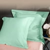 Flxxie 2 Pack Satin Euro Shams, Super Soft and Cozy Square Pillow Case Cover, 26" x 26", Cyan