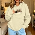 thumbnail image 2 of Womens Hoodies with Dog Pouch Oversized Pet Hoodies Sweatshirt Carrier Large Pocket Hooded Sweatshirt for Puppy Kitten Dogs Holder Beige XXL, 2 of 8