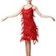 thumbnail image 4 of Vestido con borlas de lentejuelas para mujer, vestido con flecos en capas para Club Samba, puesta en escena , Rojo, 3XL, 4 of 7