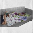 thumbnail image 5 of Flowers Insects Soft Flannel Fleece Throw Blanket, Watercolor Style Burgeoning Floral Details, Cozy Plush for Indoor and Outdoor Use, 50" x 60", Fern Green Multicolor, by Ambesonne, 5 of 5