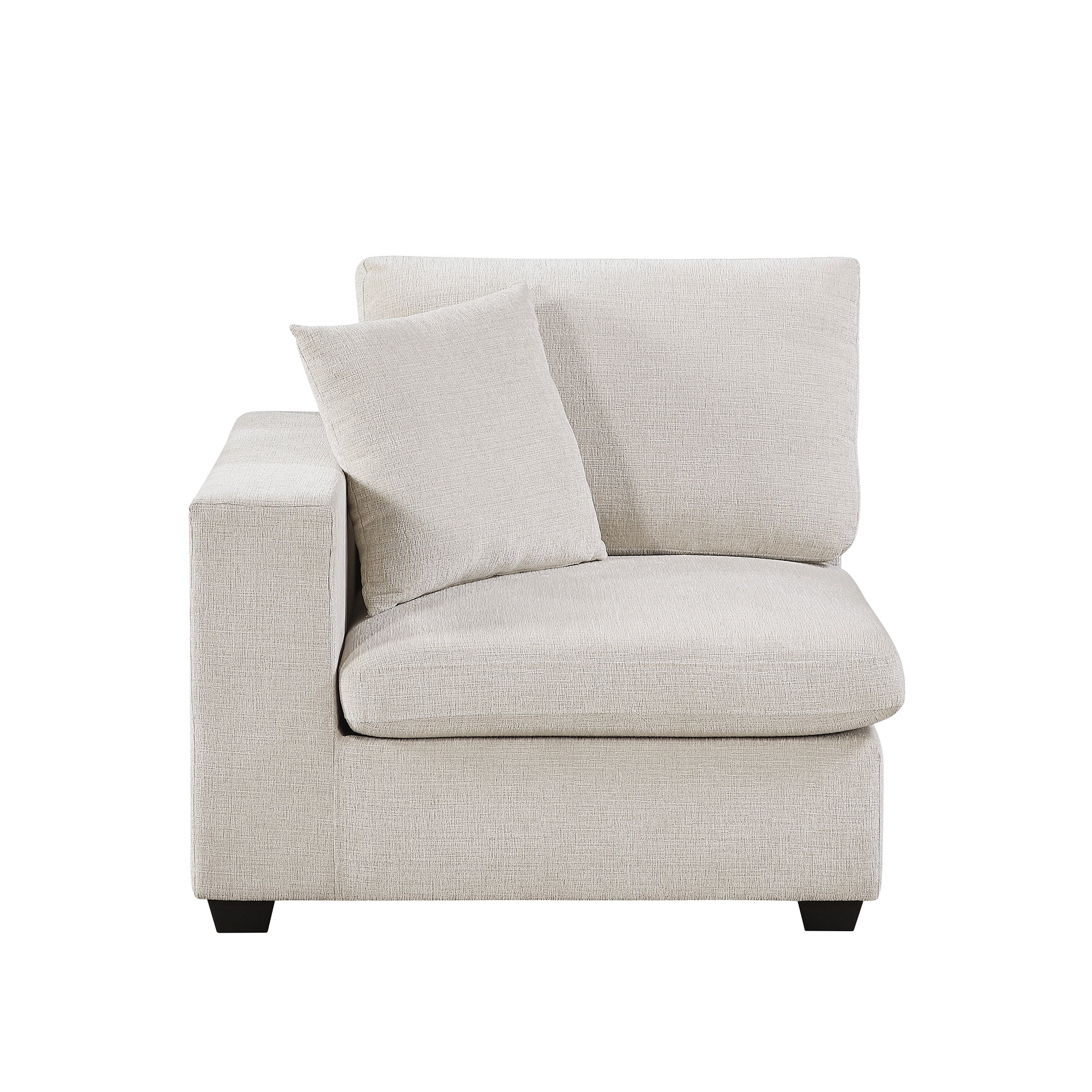 OakvillePark Crestiva Chenille Modular Unit-Reversible Chair with One Arm, Beige