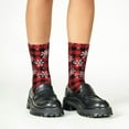 thumbnail image 4 of Rocae Red Buffalo Plaid for Girls Boys Crew Socks,Children's Socks, Kids Socks, Toddler Socks: Daily Wear with Kids School Uniform, 4 of 5