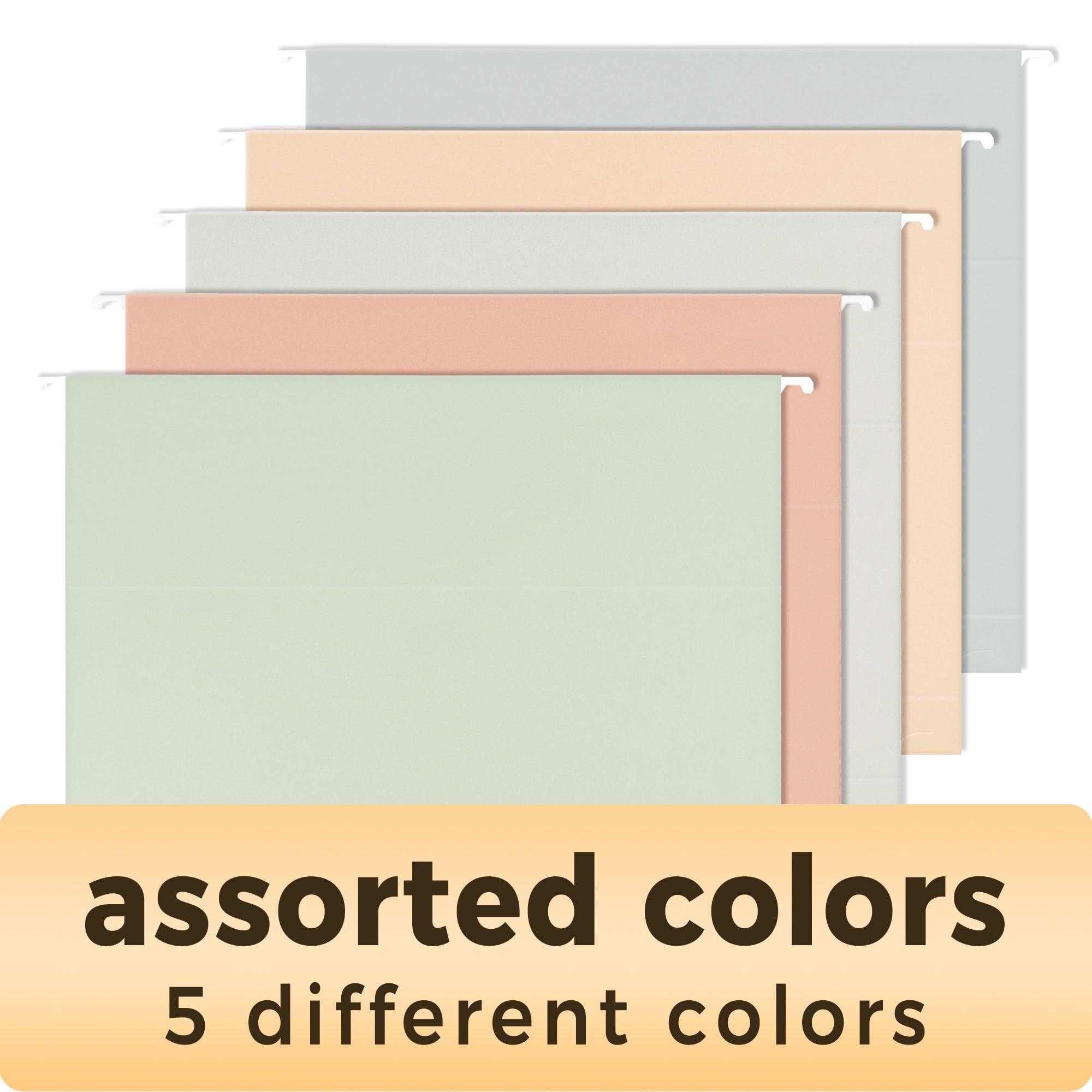 Hanging File Folders Extra Capacity Assorted Colors, 25 Pack Letter Size File Folders with 1/5-cut Tabs, Heavy Duty 2 Inch Expansion, Stay Organized for Your Home and Office Bulk File