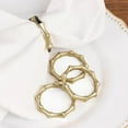 thumbnail image 4 of Balsa Circle 4 Gold 2 Round Metal Dinner Napkin Rings Bamboo Knuckle Design Party Events Decorations Supplies, 4 of 8