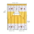 thumbnail image 3 of Rooster Embroidered 3-Piece Kitchen Curtain Tiers & Swag Set, Yellow color, 58x36 & 28x36 inches for daily life and holiday, 3 of 3