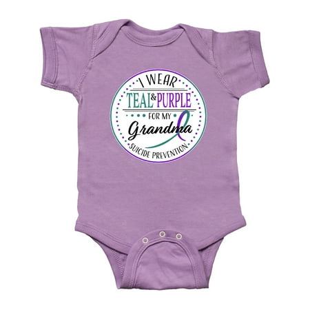 

Inktastic Suicide Prevention- I Wear Teal and Purple for My Grandma Gift Baby Boy or Baby Girl Bodysuit
