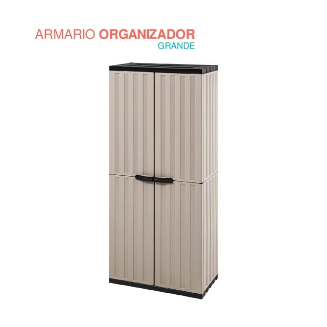 Armario Plastico Closet Bodega Contenedor Exterior Interior negro 6.49 pulg Pido Todo AG01BK