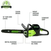 Greenworks Pro 80V 16-inch Cordless Brushless Chainsaw, Battery Not Included, 2004202