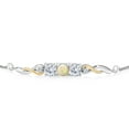 thumbnail image 2 of 925 Sterling Silver and 10K Yellow Gold White Ethiopian Opal White Moissanite and White Lab Grown Diamond Tennis Bracelet for Women (1.32 Cttw, Gemstone Birthstone, Fully Adjustable up to 9 inch), 2 of 4