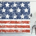 thumbnail image 1 of America Shower Curtain, Fourth of July Theme Flag of United States of America with Grunge Effect, Fabric Bathroom Set with Hooks, 69W X 84L Inches Extra Long, Red Blue and White, by Ambesonne, 1 of 3
