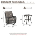 thumbnail image 2 of Giantfurnni 3 Piece Wicker Swivel Rocking Patio Chair Set, 2 High Back Rattan Rockers with Side Table for Porch & Backyard, 2 of 9