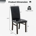 thumbnail image 3 of Costway Upholstered Dining Chairs Set of 4 PU Leather Armless Solid Rubber Wood Legs, 3 of 9