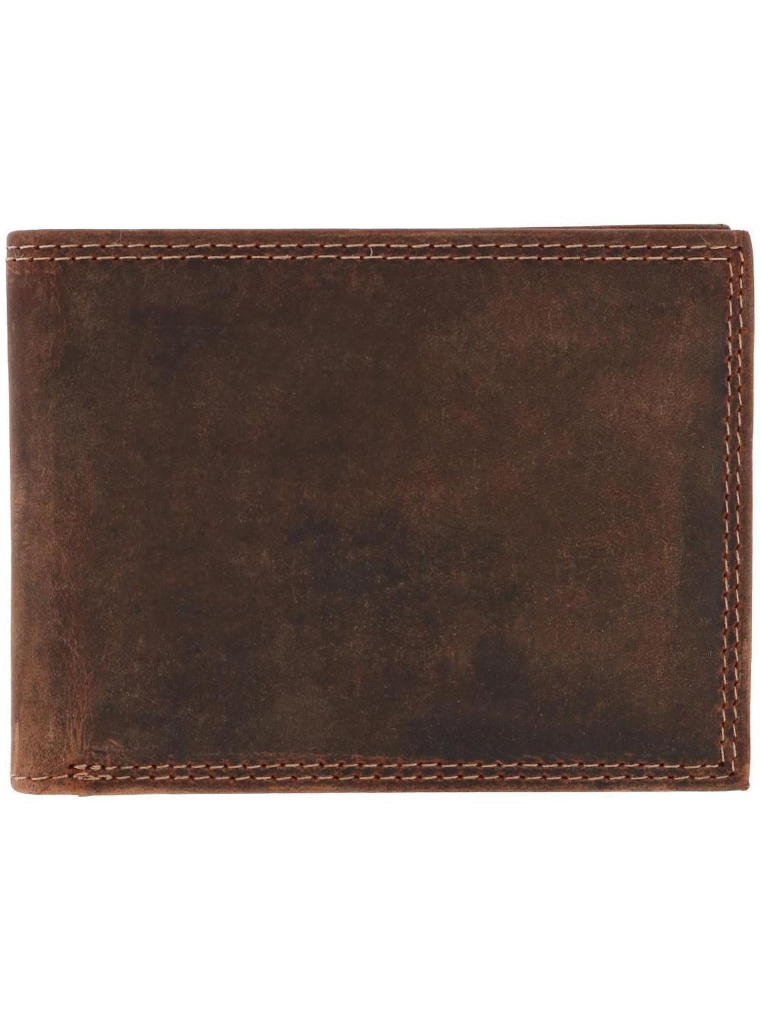 AG Wallets Men's 2-in-1 Leather Bifold - Removable RFID Minimalist Card Holder, Vintage Brown