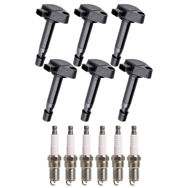 Set of 6 ISA Ignition Coils and 6 Spark Plugs Compatible with Acura MDX