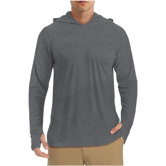 Men's Hoodie Pullover Sun UPF 50 UV Protection Long Sleeve Fishing Hiking Jacket Tops Father's Gift