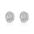 thumbnail image 2 of 14k White Gold Opal Earrings with Diamonds, 2 of 2
