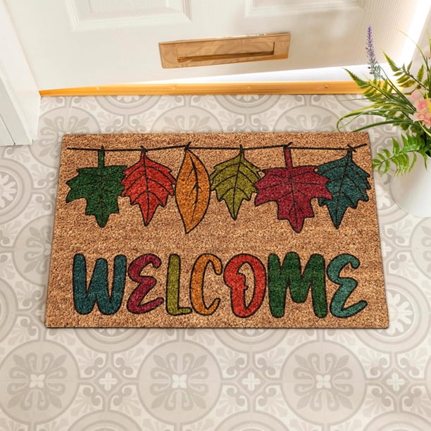 Fiudx Alfombras Para Dormitorio Felpudo De Bienvenida Con Temática De Calabaza Y Hojas De Otoño Para Puerta De Entrada, Alfombra Interior Y Exterior Para El Hogar, Cocina, Decoración De Acción De Gra