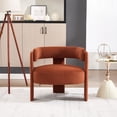 thumbnail image 2 of CQSXDA Mid-Century Modern Velvet Accent Chair Single Sofa with Wooden Legs for Living Room or Bedroom, Orange, 2 of 12