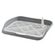 thumbnail image 5 of Bandeja de arena para perros, soporte para almohadilla de entrenamiento para mascotas, bandeja de arena para mascotas, poste extraíble valla mediana gris, 5 of 9