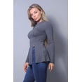 thumbnail image 4 of Sleek & Chic Fall Long Sleeve Slitted Top, 4 of 5